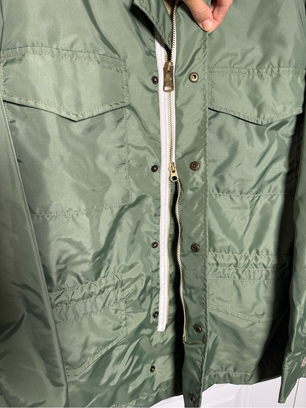 Birdwell Beach Britches M9015 Field Jacket Green Nylon Linen Lined Made USA S - Picture 5 of 9